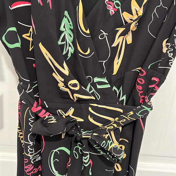 ARITZIA • BABATON wallace slit wrap maxi dress with doodle design S - Picture 3 of 10
